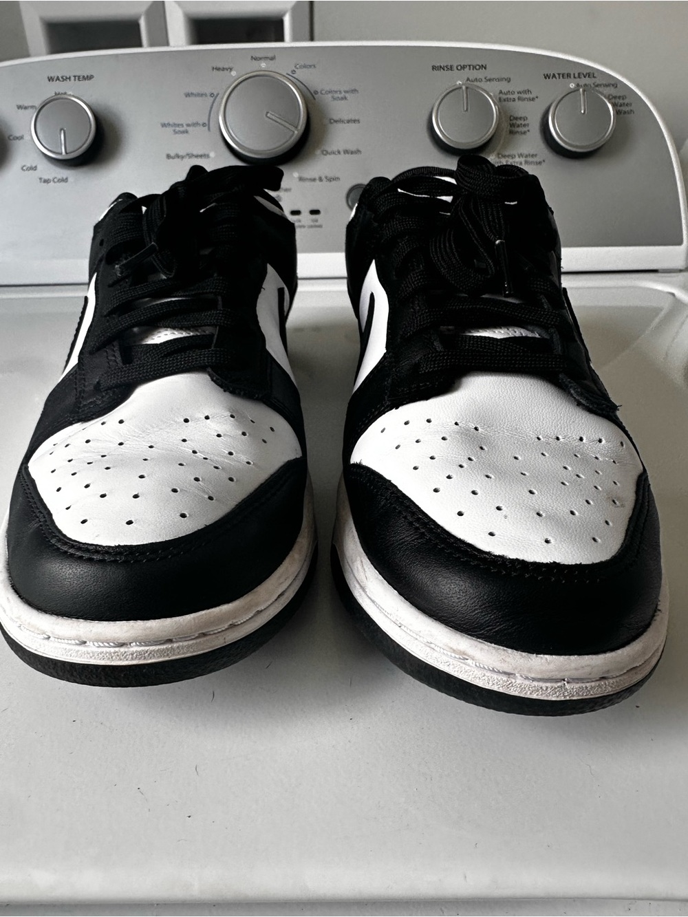 Women’s Nike Dunk Black & White Low-Top Leather Sneakers - - Picture 3 of 8